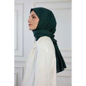 Pañuelo de Algodón Puro Verde Bosque Largo Liso Teñido 100% Algodón Accesorio para la Cabeza - Product Image 2