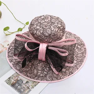 Women's Summer Women Organza Wedding Hat Fascinator Bridal Tea Party Hat Church Headwear