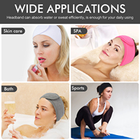 Bandeau de spa personnalisé de haute qualité, doux, réglable, avec logo sur mesure, pour maquillage, lavage du visage, soins de la peau, esthéticienne, faible MOQ