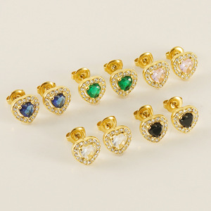 ZOGXIN Fashion Stud Earrings Gold Plated Crystal Zircon Stone Geometric Shape For Women Party Jewelry - Product Image 2