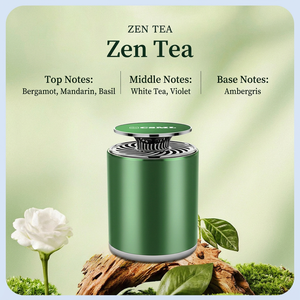 Diffuseur de parfum pour voiture en alliage d'aluminium avec couvercle rabattable, parfum longue durée, thé zen, gardénia Hilton, Cologne, recharge sans électricité - Product Image 5
