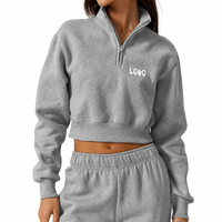 Ensemble de sweat-shirts pour femmes avec logo artisanal personnalisé, manches longues, de haute qualité, résistant, ample, ensemble de sweat-shirts de sport pour femmes