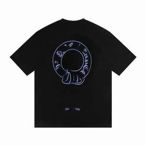 Nouveau T-shirt unisexe surdimensionné en coton épais 2026, imprimé floral vintage croisé au dos, manches courtes, style streetwear - Product Image 5