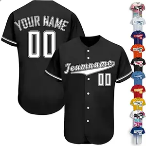 Secagem rápida respirável botão para baixo em branco jersey personalizado sublimada impressão baseball jerseys juventude beisebol uniforme conjunto