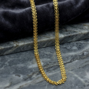 Wholesale 14K18K24K Micron Gold Leaf Pattern Chain Necklace, Brass Fashion Chains, Modern Chain Design, Leaf Pattern Style Chain - Product Image 4