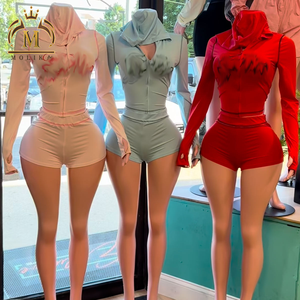 Completo <span class=keywords><strong>Donna</strong></span> Primavera Autunno con Stampa Leopardata, Top Corto e Pantaloncini, Set 2 Pezzi Y2k Casual con Cappuccio, <span class=keywords><strong>Abbigliamento</strong></span> <span class=keywords><strong>Donna</strong></span> 2026 - Product Image 1