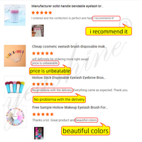 Lot de 100 baguettes jetables pour cils, usage unique, avec Tube en plastique, brosse à Mascara