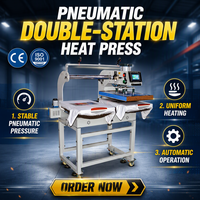 Presse à transfert thermique pneumatique automatique à double plateau pour T-shirts, sweats à capuche, vêtements de sport, nouvelle écran tactile PLC