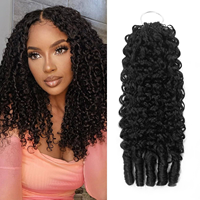 Extensions de cheveux synthétiques à tresser au crochet, bouclées en vagues océaniques, pré-bouclées, pour femmes, noir naturel, douces, torsadées
