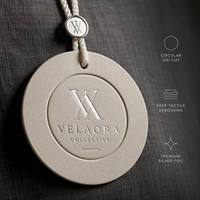 Etiquetas Elegantes para Jeans de Papel con Textura Milán de 700GSM, Diseño de Corazón, Forma Orgánica Minimalista, Logotipo Personalizado para Joyería