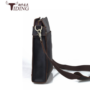 Sac bandoulière pour homme Tiding, sac messager en cuir véritable, couleur unie, durable, usage quotidien - Product Image 3