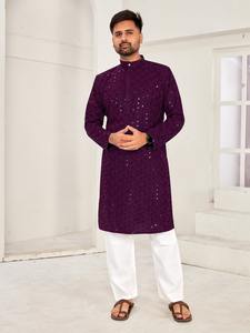 Pyjama Kurta pour hommes spécial mariage approvisionnement direct d'usine vente à l'exportation pyjama Kurta ethnique pour hommes - Product Image 4