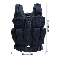 Gilet tactique de transport de plaque noire en gros gilet de garde du corps tactique de sécurité souple