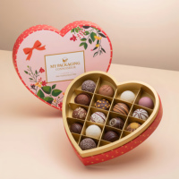 Individuelle Edle Schokoladen-Dessert-Geschenkverpackung Herzförmige Kartonbox mit Zwei Preisanzeigen für Partys und Hochzeiten