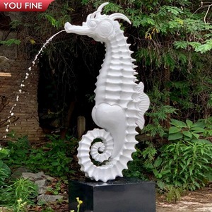 Escultura de Caballito de Mar Tallada a Mano en Mármol Natural YOUFINE, Estatua de Hipocampo para Decoración de Jardín al Aire Libre y Costa - Product Image 5