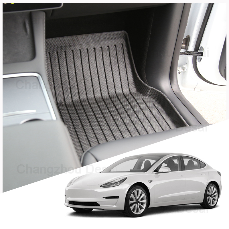 Полноразмерный водонепроницаемый Противоскользящий автомобильный коврик из ТПЭ с наноузорами для любой погоды, автомобильные напольные коврики для Tesla Model Y 2021-2022