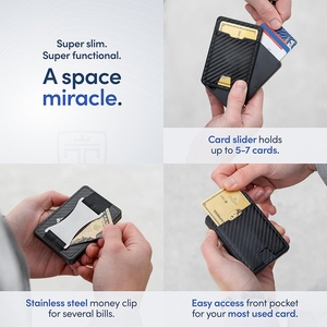 Thiết kế sang trọng chất lượng cao RFID Chống Trộm xoay ngón tay cái không ồn ào mịn da cao cấp ATM Pop chủ thẻ - Product Image 6