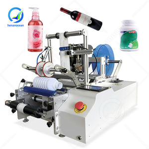 Etiquetadora Eléctrica Semiautomática OCEAN, Máquina Aplicadora de Etiquetas para Botellas de Vidrio Cilíndricas Pequeñas con Impresora - Product Image 1