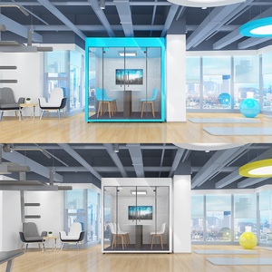 Sound Proof per ufficio per parete di vetro Pod per ufficio moderno personalizzato diverse dimensioni silenziose cabine per sala prove dell'udito - Product Image 2