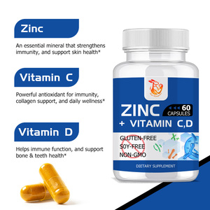 Cápsulas de Zinc, Vitamina C y D al por Mayor de Fábrica con Vitamina C y Saúco, Suplementos Dietéticos para la Función Inmunológica - Product Image 3