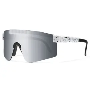 Kacamata hitam bersepeda bingkai PC logo kustom cetakan kustom keluaran baru kacamata berkendara uniseks kacamata hitam olahraga