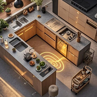 Armoire de cuisine multifonctionnelle en acier inoxydable, écologique, à assembler soi-même, design simple pour la maison, la cuisine, l'appartement