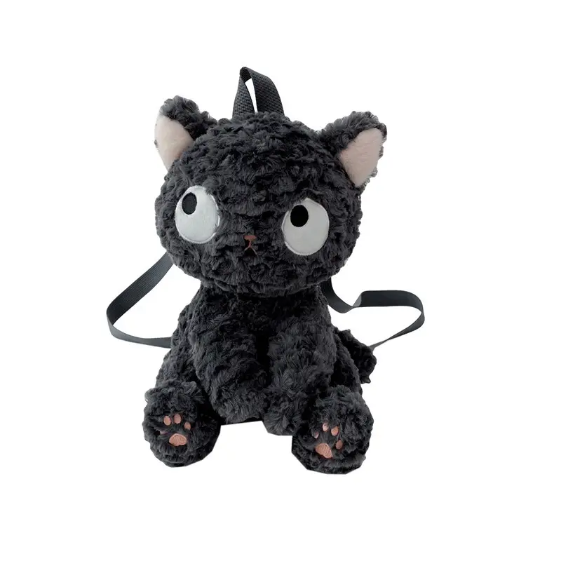 دمى محشوة على شكل قطة سوداء لطيفة ومتواجدة ومريحة للغاية حقيبة محشوة حقيبة مناسبة كهدايا أعياد ميلاد للأطفال ديكور للمنزل دمية محشوة