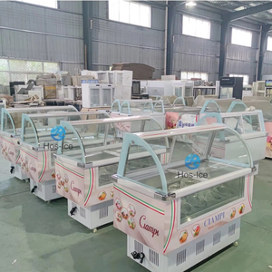 <span class=keywords><strong>Vitrine</strong></span> réfrigérée professionnelle pour gelato avec fenêtre en verre transparent - <span class=keywords><strong>Vitrine</strong></span> pour glaces italiennes / yaourts / barres glacées - Product Image 1