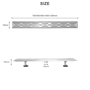 Carreau de drainage américain de 24 pouces anti-odeur <span class=keywords><strong>à</strong></span> évacuation d'<span class=keywords><strong>eau</strong></span> de 24 pouces en forme de grille encastrée moderne pour salle de bain - Product Image 2