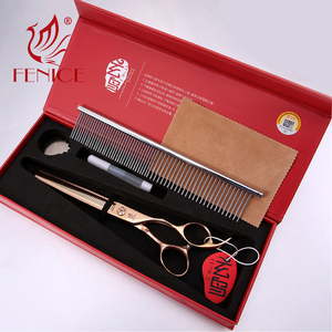 Rose gold 6.5 ''7 inch dog cat grooming thinning scissors Kit pet grooming scissors - Product Image 5