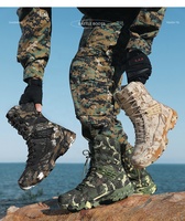BAEWOON TB45 Bottes tactiques montantes de haute qualité pour l'entraînement en extérieur, Bottes Delta, Bottes tactiques du désert, Bottes de randonnée antidérapantes pour homme