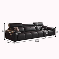 Canapé moderne noir 3 places, style minimaliste, en cuir, à vendre, canapé durable avec structure en bois pour salon, pour usage domestique