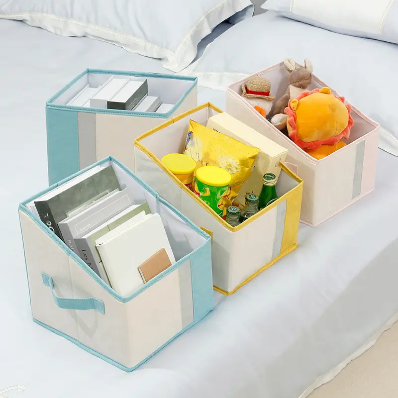 Foldable cloth storage box collapsible clothes storage cube home folding organizer drawer container for toy books