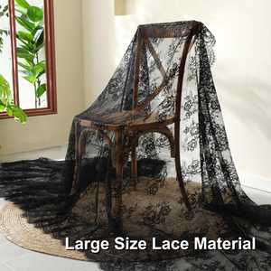 Erkoumi, 59 pulgadas, patrón Floral de nailon, borde de pestañas bordado, tela de encaje Chantilly francés para decoración del hogar, mantel, cortinas - Product Image 2