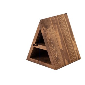 Estantería triangular de madera de 8,0 pulgadas, soporte para libros de escritorio, sujetalibros de madera maciza para dormitorio, organizador de almacenamiento de escritorio - Product Image 1