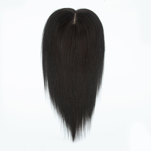 ท็อปเปอร์ผมแท้ยุโรปแบบตาข่าย YUANZHEN สีดำธรรมชาติ 1B ผมแท้ Remy 100% ไม่หลุดร่วง ไม่พันกัน - Product Image 6