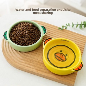 Cuenco de cerámica <span class=keywords><strong>para</strong></span> mascotas de dibujos animados, respetuoso con el medio ambiente, estilo Ins, Anti-Black Chin Flats, Fondo de doble oreja, cuenco <span class=keywords><strong>para</strong></span> <span class=keywords><strong>perros</strong></span> y gatos, bonita caja de agua potable - Product Image 5