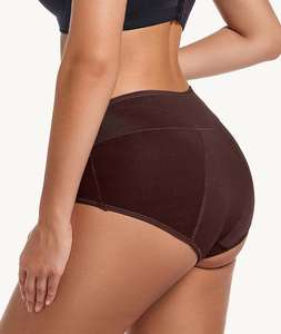 12 لونًا ملابس داخلية نسائية للحيض منتصف الخصر مانعة للتسرب <span class=keywords><strong>3</strong></span> طبقات ماصة جيدة التهوية من النايلون الجلد/البني/القمح - Product Image 4