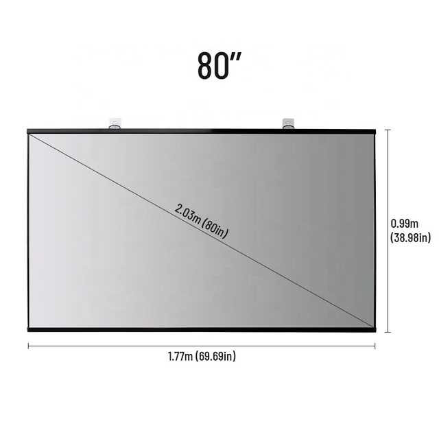 Hotack Portable Foldable Anti Light 80 Inch 4k Movie Projector Screen