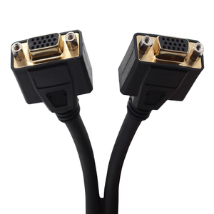 สายเคเบิลคอมพิวเตอร์ VGA แบบกำหนดเองของ KAICAP สีดำชุบทอง ความเร็วสูง ขนาด 6 ฟุต 8 นิ้ว 59 พิน แบบตัวผู้-ตัวเมีย พร้อมปลอกหุ้ม PVC และฉนวนป้องกันแบบถัก - Product Image 1