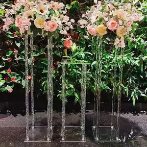 new clear acrylic bubble tube flower stand transparent display rack Column pillar centre de table centerpiece wedding decor