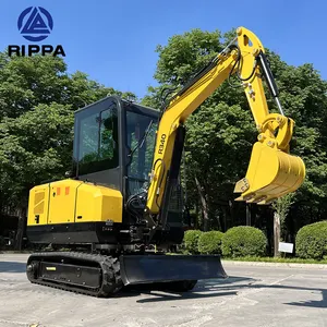 Rippa Micro máy xúc thủy lực bánh xích Digger điện mạnh mẽ nhỏ Orchard minibagger r340 Mini backhoe máy xúc loader