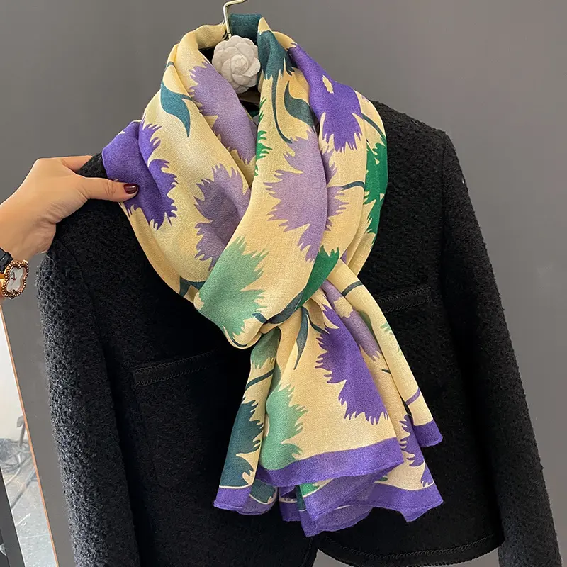 고품질 여러 가지 빛깔의 H 인쇄 대형 hijab 스카프 제조 업체 도매 사용자 정의 숙녀 일반 면화 부드러운 스카프 shawls