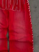 Pantalon de jogging personnalisé pour homme, coupe large, délavé à l'acide, grande taille, style designer