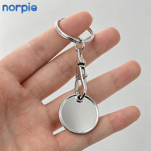 Porte-clés jeton de chariot en métal, finition <span class=keywords><strong>argent</strong></span>ée polie, vierge pour gravure laser, promotionnel, vente en gros, en stock, étiquette personnalisée - Product Image 2