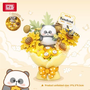 <span class=keywords><strong>Loz</strong></span> juegos de bloques de construcción DIY dibujos animados Panda ramo de flores ladrillos de construcción ensamblados modelo educativo juguetes novedad regalos presentes - Product Image 2