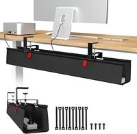 Goulotte de gestion de câbles sous bureau grande capacité sans perçage, en tissu, pour bureau et domicile