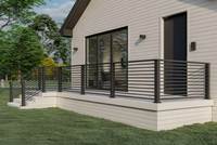 Système de garde-corps modulaire en aluminium noir thermolaqué pour balcon, véranda, patio, terrasse, escalier extérieur