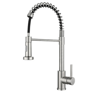 304 Stainless Steel Pull Out Spray Kitchen Faucet Single Handle <b>Deck</b> Mounted Modern Ceramic Valve Core - Product Image 4