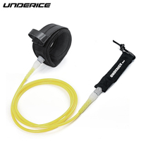 Laisse de surf Underice 7 mm de qualité supérieure pour les riders de longboard et de SUP, système triple pivotant, durabilité maximale, niveau professionnel, utilisation en mer